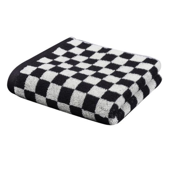 Pure Cotton Hand Towel Plaid Print Lightweight Water Absorbent Decorative Towel Gym Quick-Dry Washcloth