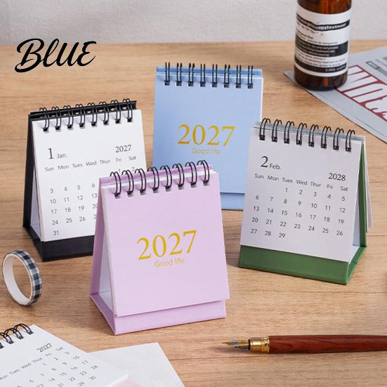 Professional Planning Calendar Desktop Planner Desk Calendar Standing Flip 2027-2028 Mini 18 Month from Jan.