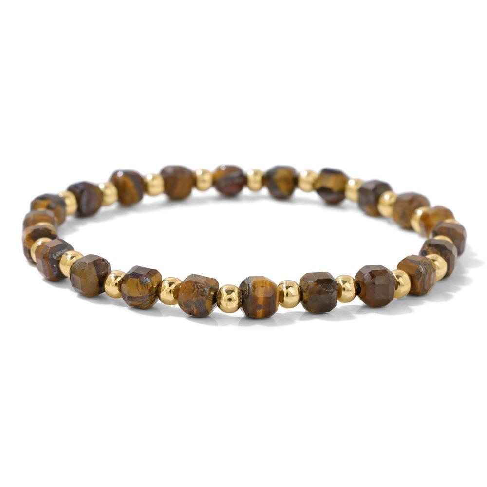 Faceted Natural Stone Lapis Lazuli Tiger Eye Bracelets Boho Square Cube Bracelet Energy Jewelry