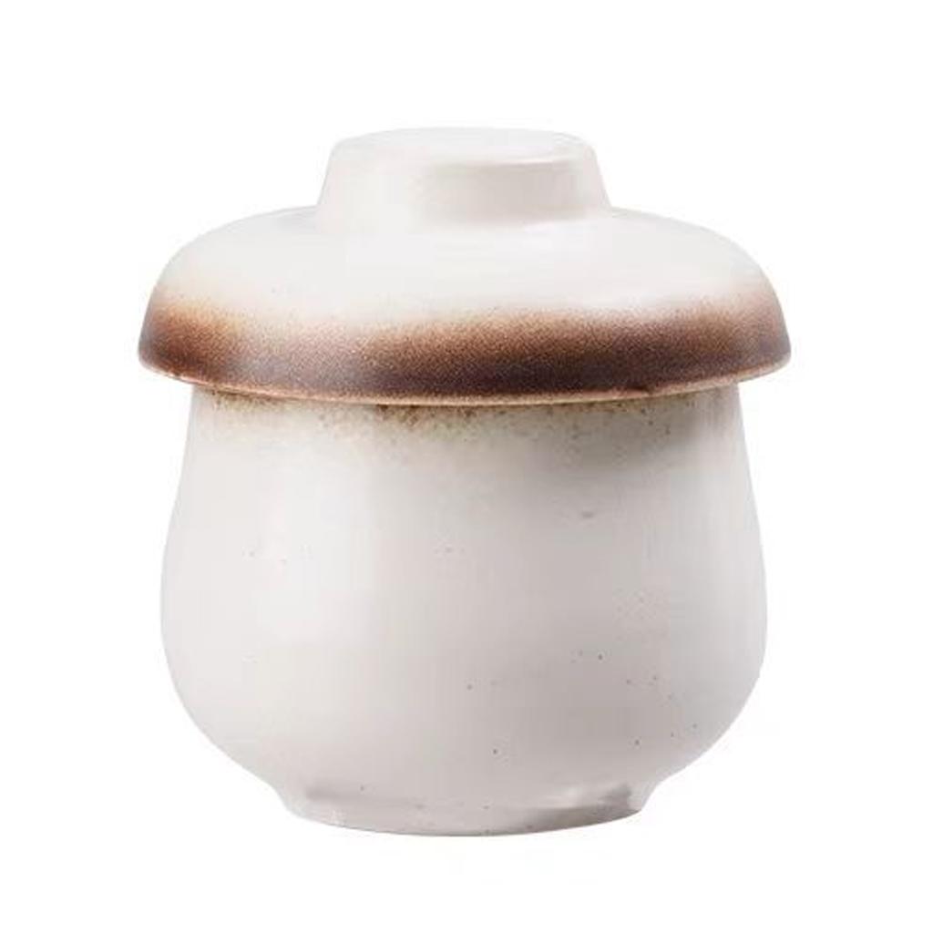 Neuer Suppentopf im japanischen Stil Keramik-Schmortopf mit Deckel Löffel-Set Haushalt Reis-Schüssel Wasserfest Schmoren Restaurant Dessertschale