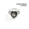 Minimalist Acrylic Rhinestone Open Ring for Women Fashion Heart Square Gray Crystal Adjustable Knuckle Ring Party Jewelry Gifts