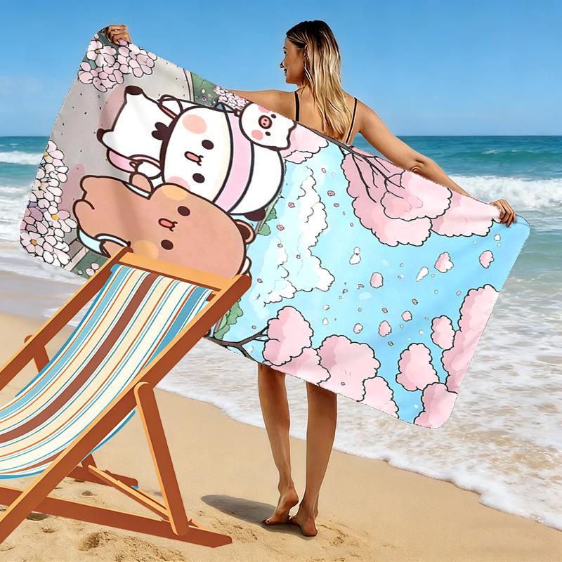 Bubu Dudu Print Strandtuch, Großes Weiches Schnelltrocknendes Handtuch für Strand Camping Schwimmen