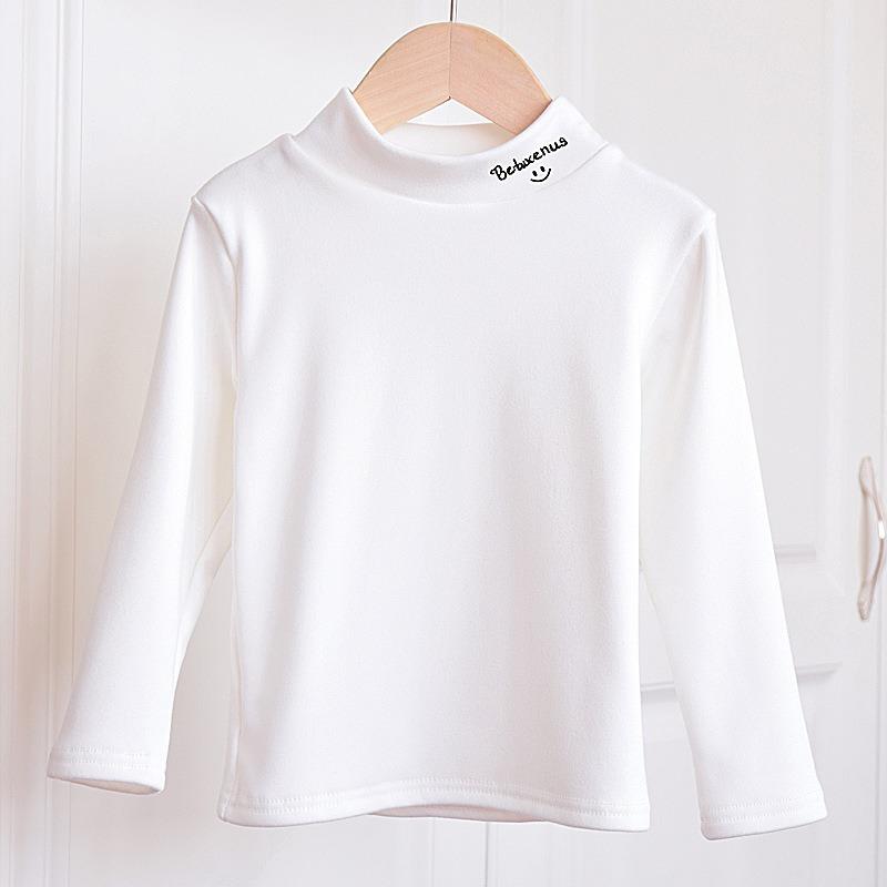 Unisex Kids Thickened Half Turtleneck Long Sleeve Warm Winter Base Shirt