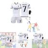 Real Madrid Home 7 Vini.jr Soccer Jersey Set For Kids And Adults Polyester Fabric Shirt Pants Socks And Protective Gear Included
