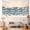 Beige Cartoon Wave Tapestry Wall Hanging Minimalist Art Kawaii Bohemia Abstract Bedroom Living Room Home Decor