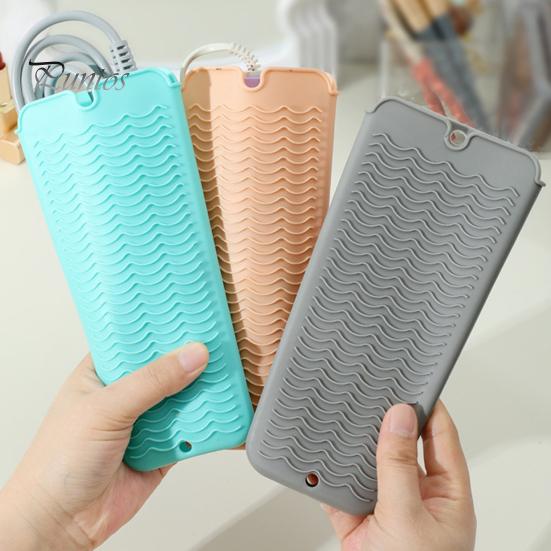 Heat Resistant Silicone Tray Pouch for Hair Tools, Non-Slip Curling Iron Holder Straightener Holder, Portable Travel Tool Storage Bag Case