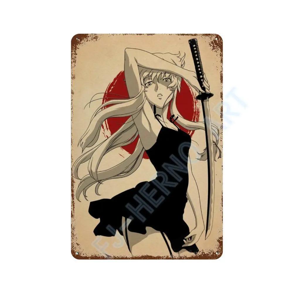 Japan Retro Anime Demon Slayer My Hero Academia Jujutsu Kaisen Metal Tin Sign Plaque Wall Art Home Kids Room Decorative Plates