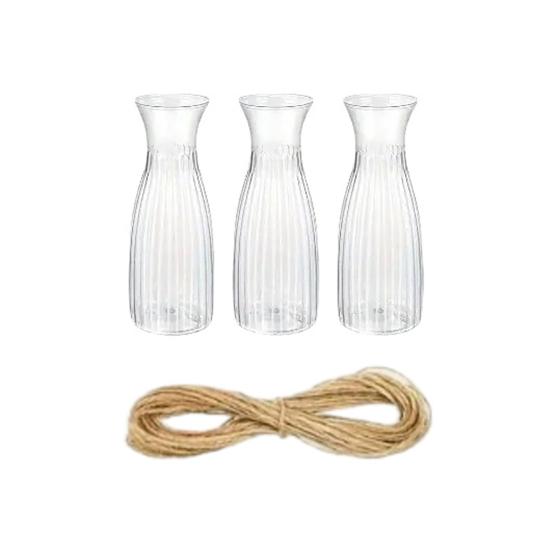 Plastic Clear Bud Vases, Modern Table Centerpiece Flower Vase, Simple Transparent Decorative Vase for Home Dining Table Wedding Flower Arrangement