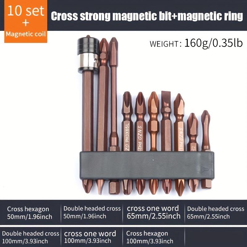 

10pcs Magnetic Screwdriver Drill Bit Set, S2 Alloy Steel Anti Slip Long Drill Bit, Fine Tooth Design Circular Drill Bit