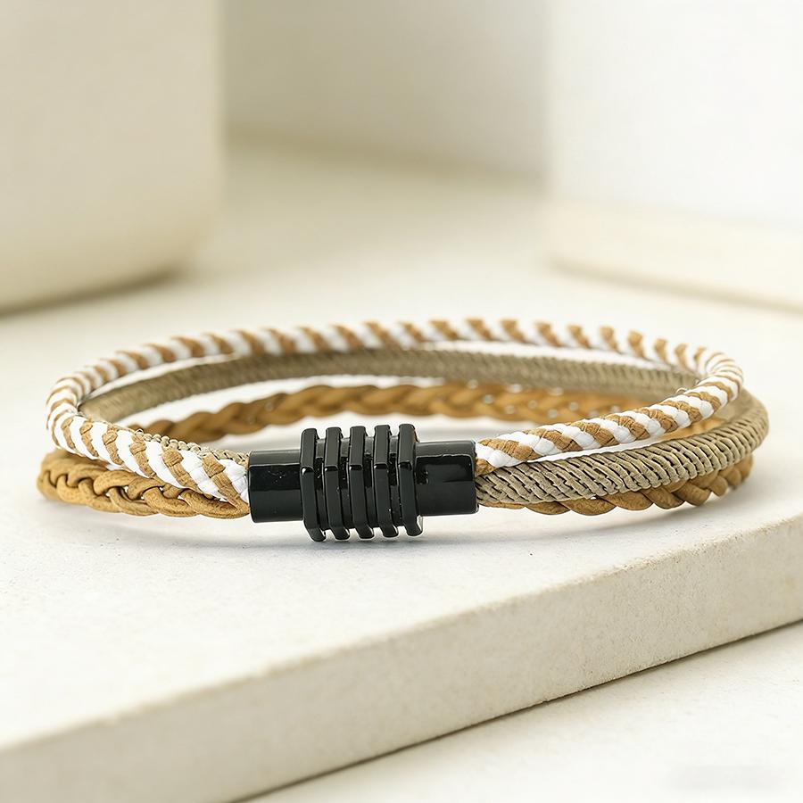

Noter Stylish Three Strand String Bracelet Unisex 3 Colors Options Handmade Weaven Wristband Streetwear Versatile Accessories suit 20-21cm хакі