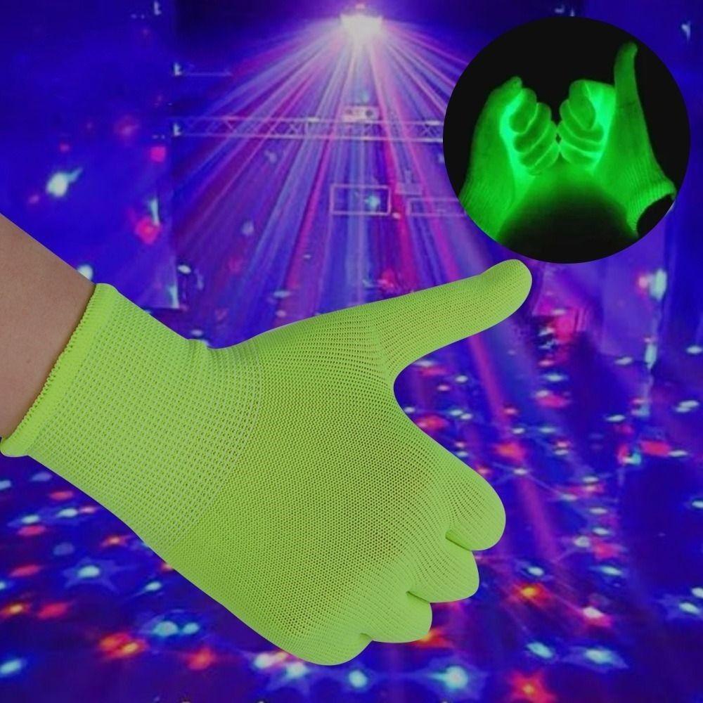 Luminous Glow In UV Neon Glove Green Night Light Decoration Universal Magic Glove  Outdoor