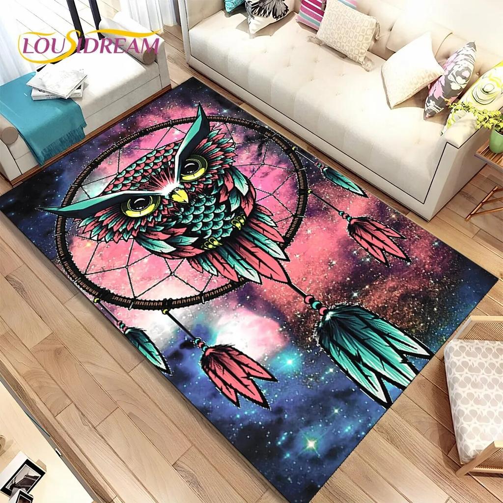 Cute Owl 3D Cartoon Area Rug,Carpet Rug for Home Living Room Children Bedroom Sofa Doormat Decor,kids Play Non-slip Floor Mat