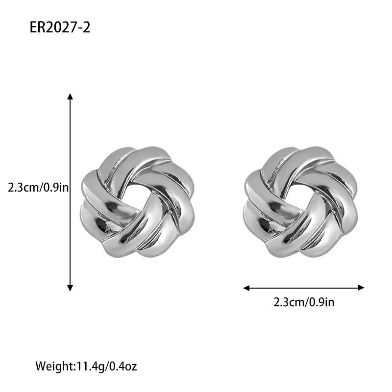 

925 Silver Twisted Striped Ear Pins - High-End Alloy Earrings серебряный