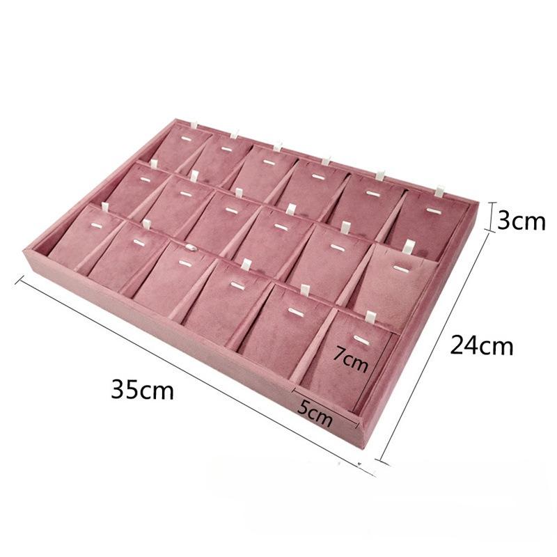 Jewelry Rack Display All Pink Velvet Cloth Window Necklace Ring Jewelry Display Props High-End Display Props
