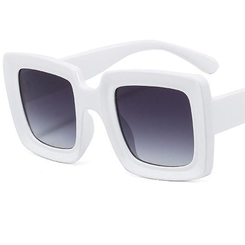 

НОВЫЕ Женские вогнутые солнцезащитные очки Желейного цвета Очки от солнца Анти-УФ Квадратные очки Стильные Оверсайз оправа Google as picture белый