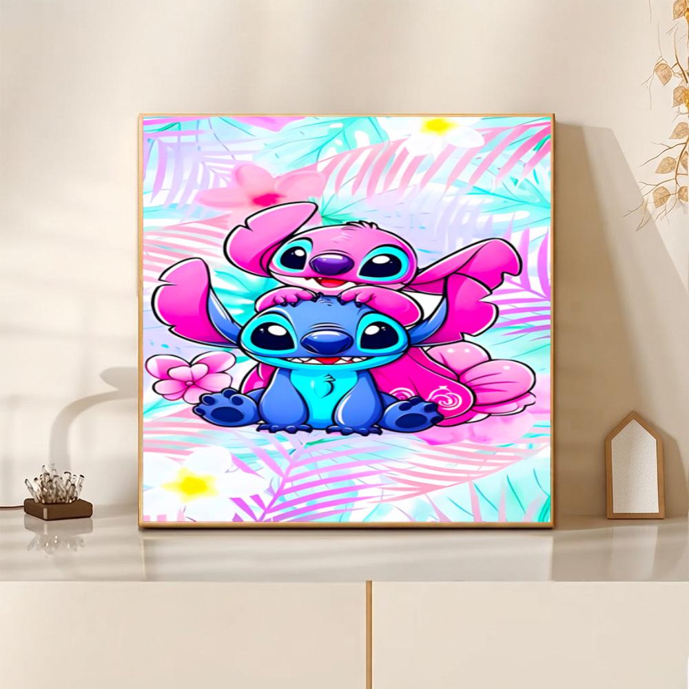 Stitch Angel Love 5D Round Diamond Painting Kit Diamond Embroidery Painting Rhinestones Mosaic Frameless Handwork Decoration Arts