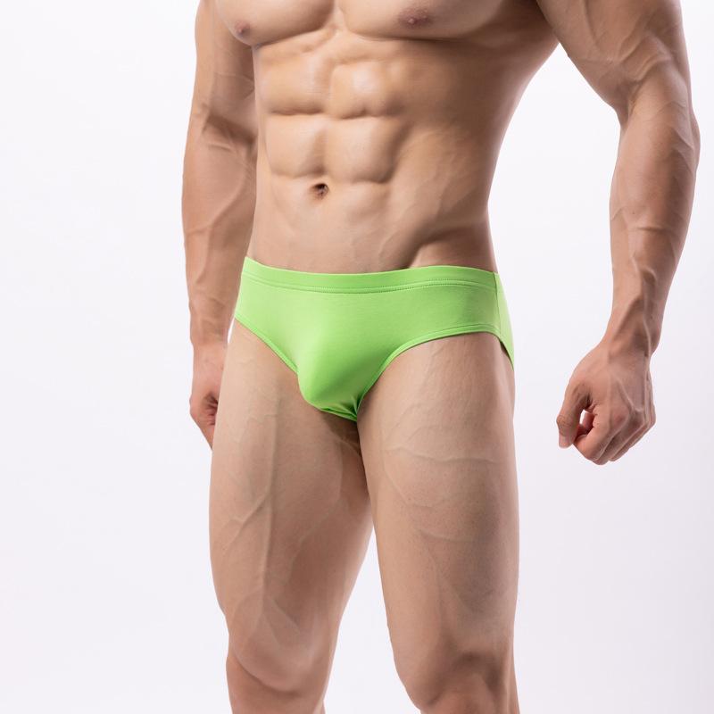 Men's Triangle Underwear Low Waist Adult Breathable Solid Color Summer Sexy Thong Sports Cotton