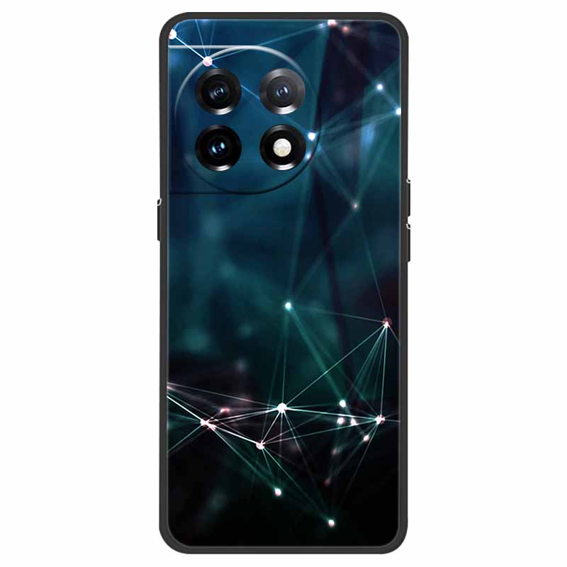 For OnePlus 11 5G Case One Plus 11R Flower Marble Black Bumper Soft TPU Silicone Cover for OnePlus 11 / 11R 5G Phone Cases Capas