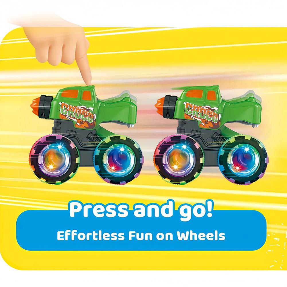 Monster Truck Toy Motion Activated Light-Up Cars Press & Go Cars for Boys Girls Birthday Christmas Gifts