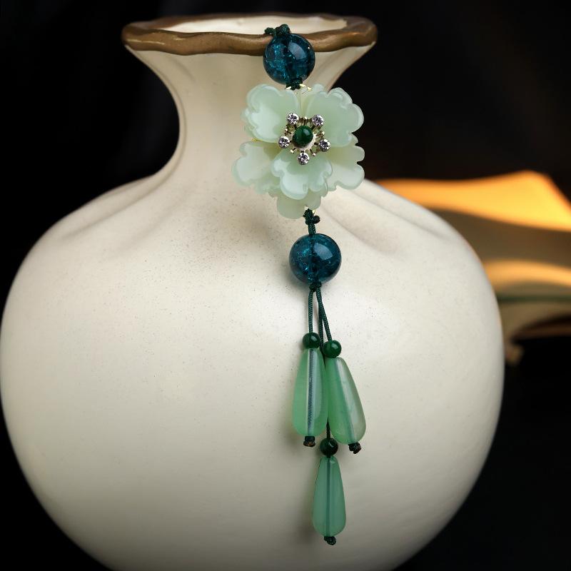 Original Chinese exquisite cheongsam, press placket pendant, female fringed pendant, ancient Hanfu, Chinese classical high-end accessories