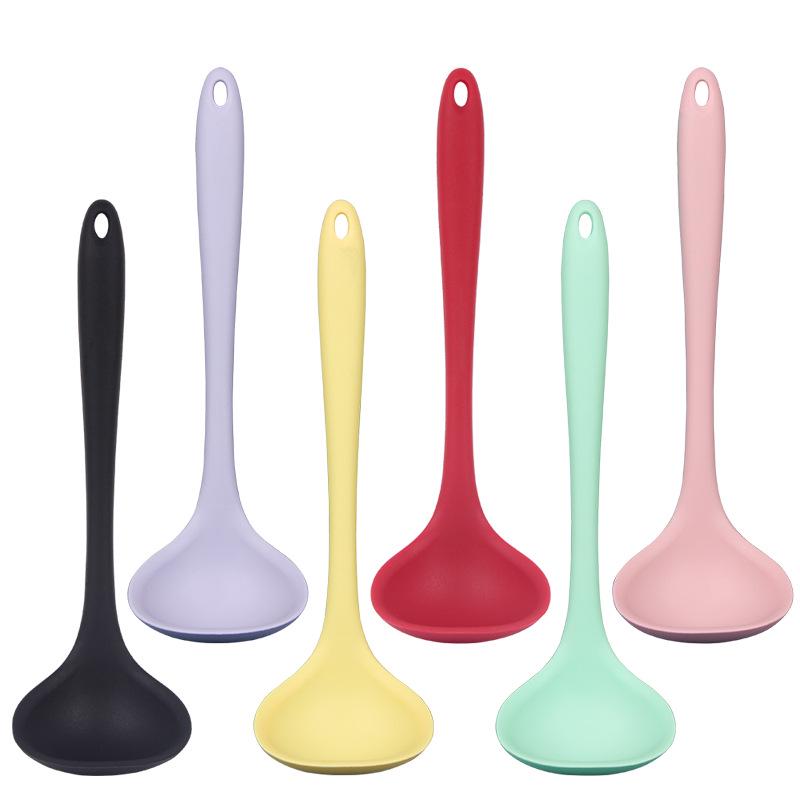 Small Non-Stick Silicone Soup Spoon - Heat-Resistant Kitchen Cooking Spoon