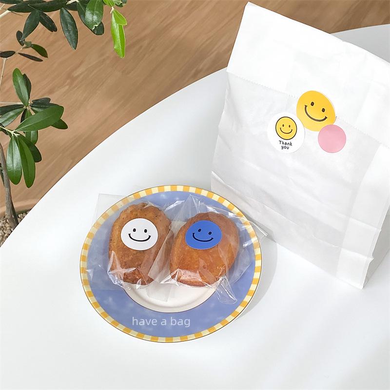 Korean Style Smiley Face Stickers: Colorful, Cute Round Labels for Gift Seals