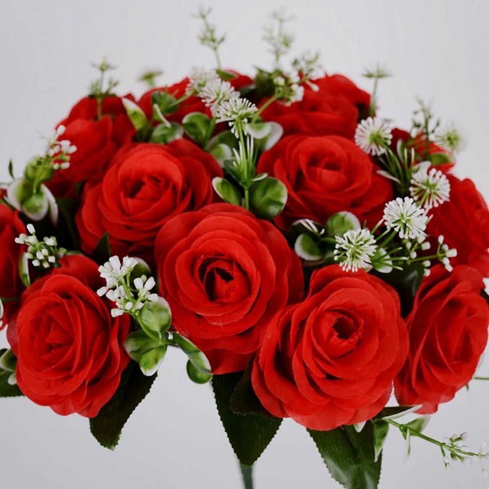 18 Heads Real Happy Flower 6 Colors Mini Natural Simulated Rose Photography Photo Gift Rose Flowers Decorative Home Decorative