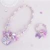 Kuromi Ribbon Spangle Necklace and Bracelet Set C87202