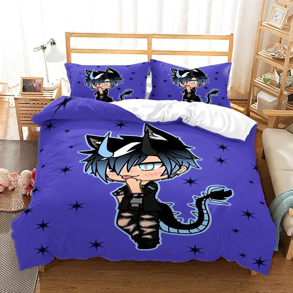 3D Printed Gacha Life Beding Set For Bedrom Soft Modern Bedspreads Comefortable Children Kids Soft Duvet Cover Comfortable Quilt Cover And Pilowcase