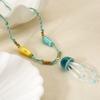 Flower Beach Ocean Series Necklace Jelly Fish Blue Bead Necklace  Girls