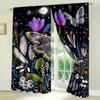 Elegant Vintage Floral Butterfly Print Jacquard Polyester Doorway Curtains with Tie Back Machine Washable Pastoral Theme Boho