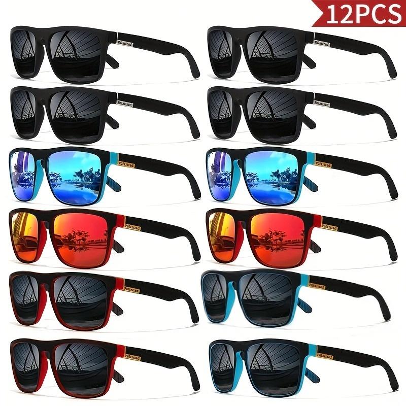 12-Piece Unisex Square Polarized Fashion Sunglasses Lightweight and Durable Frame Outdoor Sports Sunglasses Bulk Pack