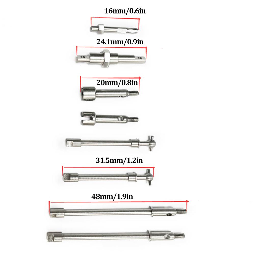 Stainless Steel Front Rear Drive Shaft Transmission Shaft Kit for Axial SCX24 1/24 RC Car