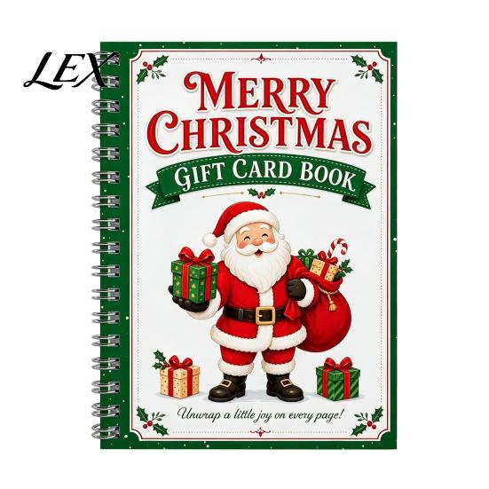 Creative Gift Present for Christmas Merry Card Holder Book, DIY Spiral Bound Display Book Booklet, Xmas Gifts Family, Friends, Celebrations