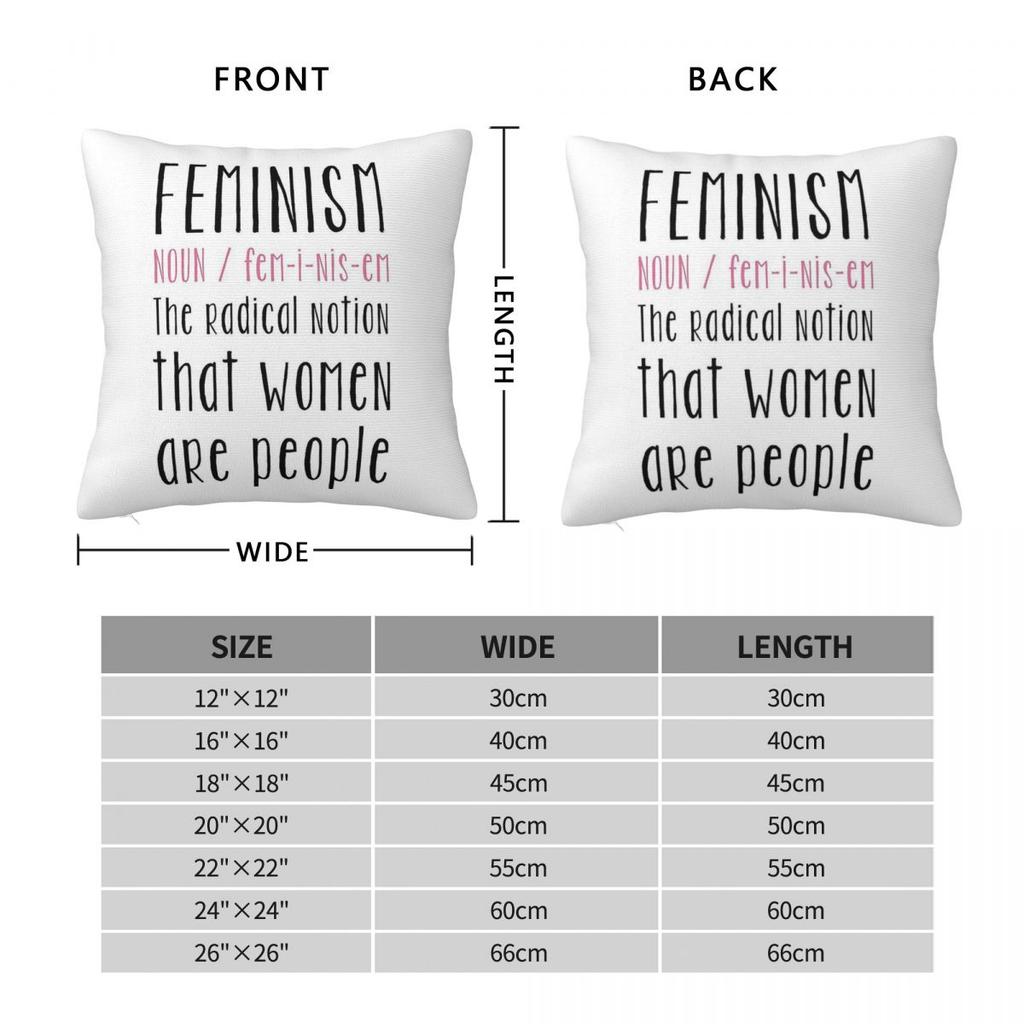 Feminism Definition Pillowcase Polyester Linen Velvet Printed Zip Decor Car Cushion Cover 45X45