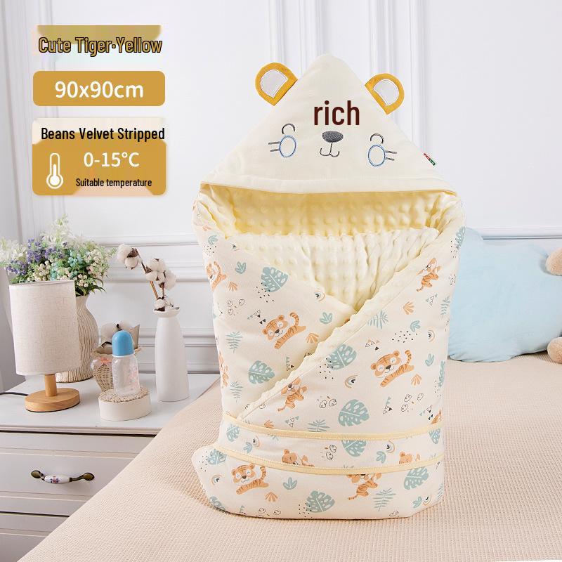 

Cozy Cotton Swaddle Wrap with Detachable Padding for Newborns - Autumn/Winter 90x90 cm