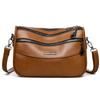 Middelaldrende kvinners veske Vintage crossbody-veske Flerlags mykt skinn skulderveske