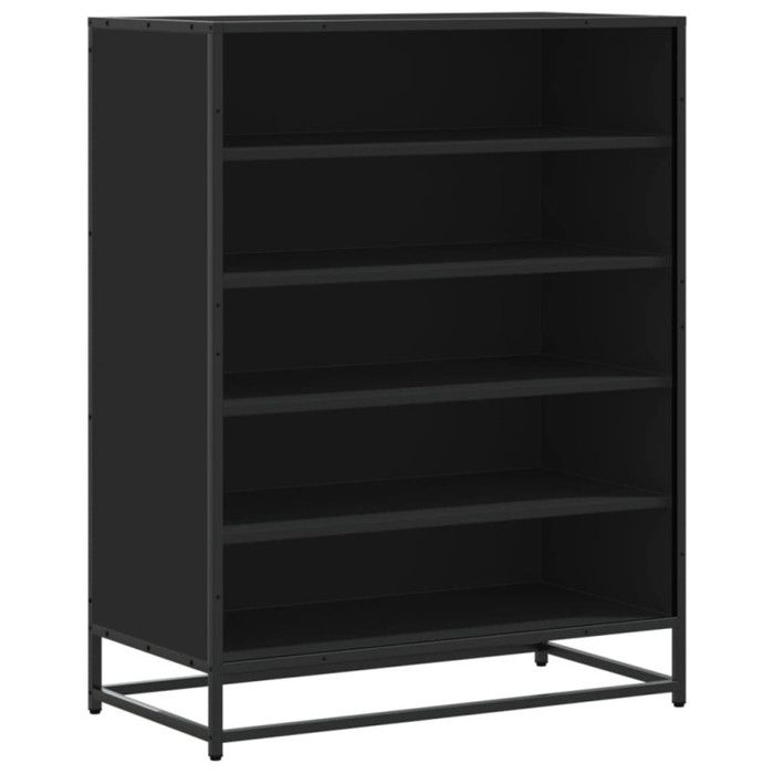 VidaXL Meuble à chaussures noir 75x38x97,5 cm bois d'ingénierie métal 3300870