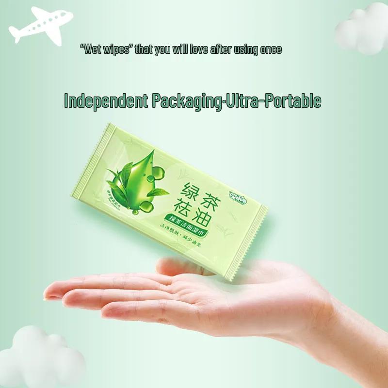 Lingettes Nettoyantes Désincrustantes Parfum Thé Vert - Pack Portable