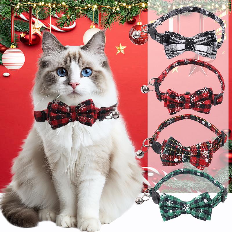 Christmas Series Pet Collar Snowflake Bow Dog Collar Cat Collar Cat Strap