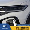 Anti-Scratch High-Gloss Car Headlight Protective Film Smoke Black Pre Cut For Volkswagen T-Roc 2017-2025 Auto Vinyl Wrap Film