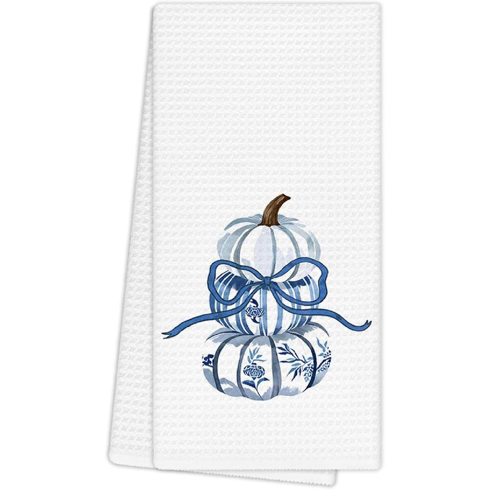 Fall Pumpkin Maple Leaves Towels, Farmhouse Autumn Pumpkin Hand Towels for Bathroom Decor, Rustic Fall Harvest Thanksgiving Dishcloths Dish Towel for
