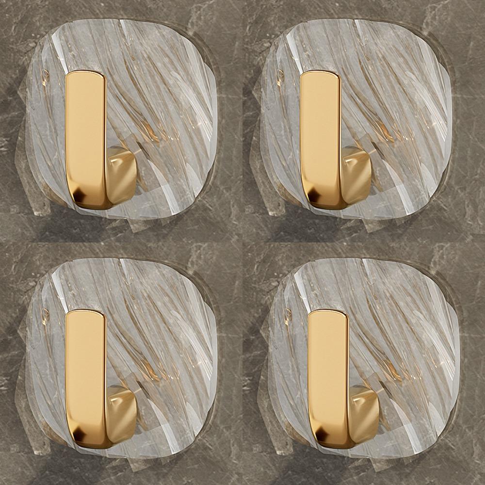 4Pcs Acrylic Punch-Free Wall Hanging Hooks  Kitchen Spoon, Rag, Small Utensil Arrangement