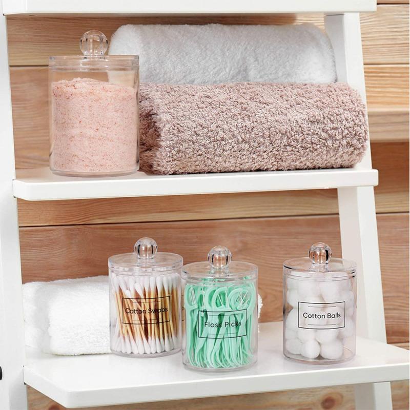 Transparent Cotton Swab Storage Box Acrylic Storage Box Makeup Organizer Cotton Swab Cosmetic Box Bathroom Bedroom Storage
