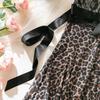 Lace Trim Leopard Print See-Through Patchwork Nightgown