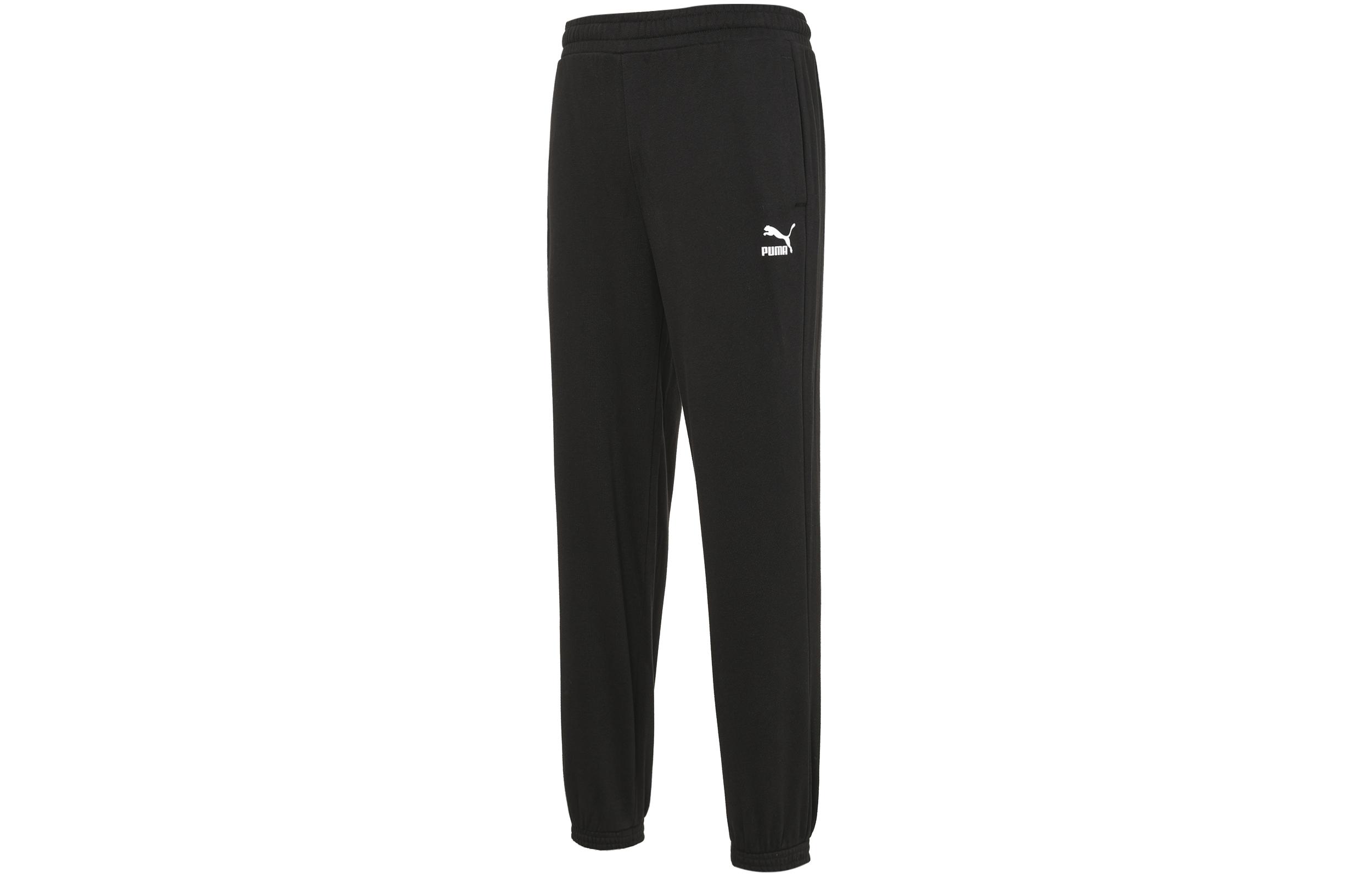 PUMA CLASSICS Knitted Sweatpants Men s Black Moderate Cuffed Pants 535261-01 L