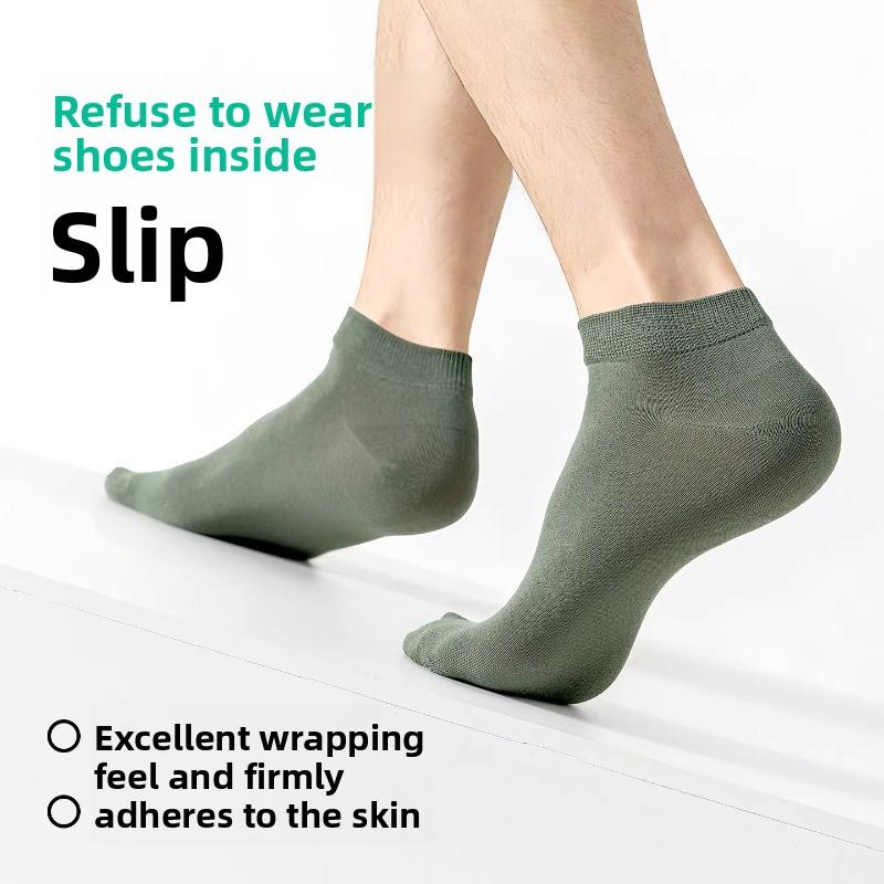 Summer Men's Anti-Bacterial, Breathable, Sweat-Wicking Short-Sleeved Silk-Cotton Socks for Men, Odor-Resistant, Cool-Feeling Short-Sleeved Socks