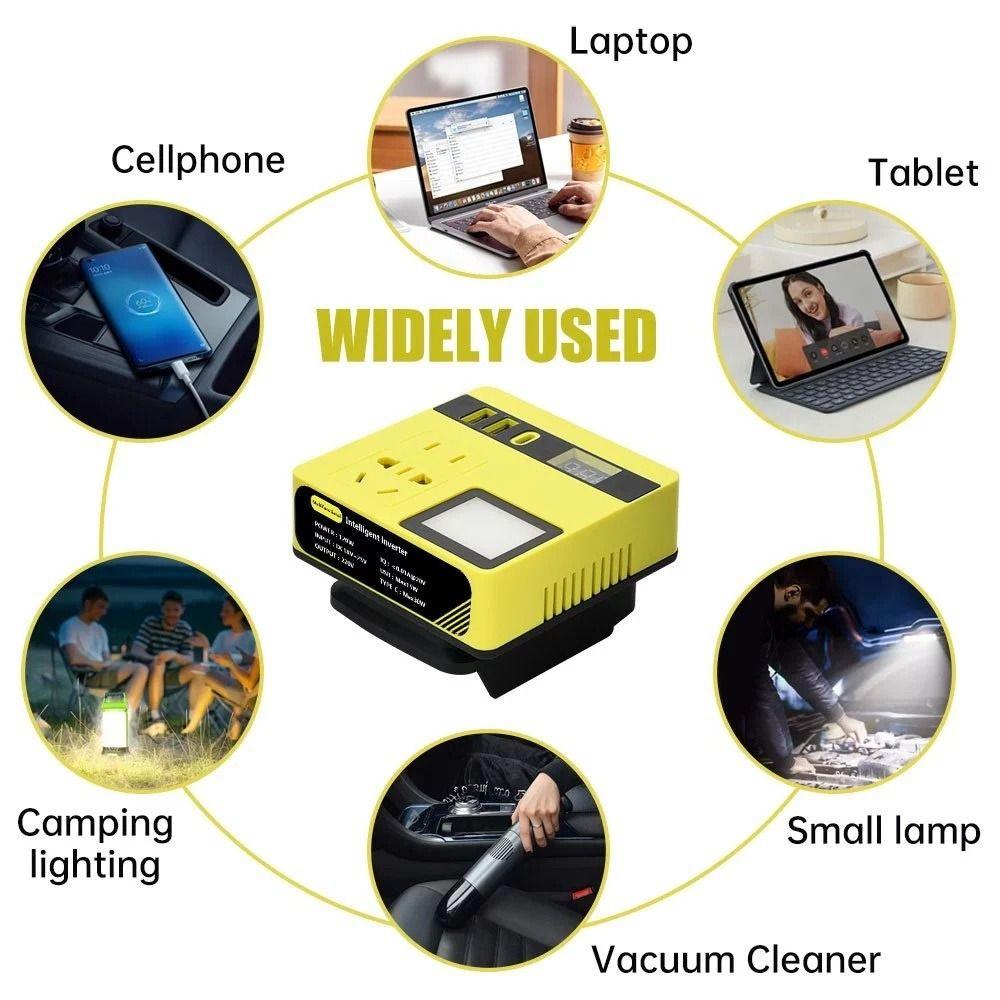 2 USB 1 Type C Ports Lithium Battery Inverter Inverter Adapter for Makita For Outdoor Activities