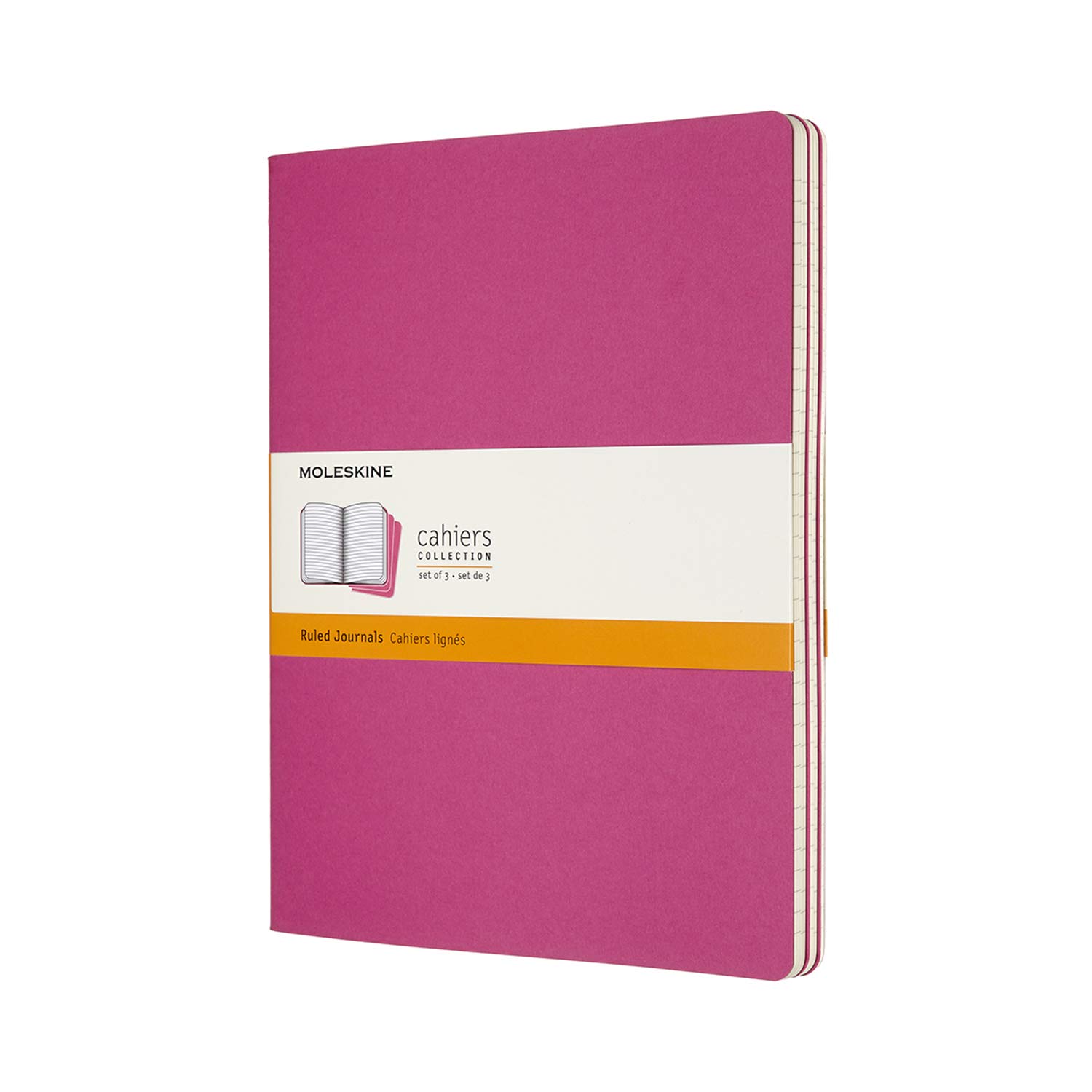 

Moleskine Notebook Cahier Journal Set of Horizontal Kinetic Pink CH021D17 3, Lined, X-Large Size,