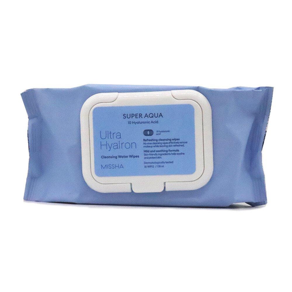 

MISSHA Super Aqua Ultra Hyalon очищающая водная салфетка (30 листов)